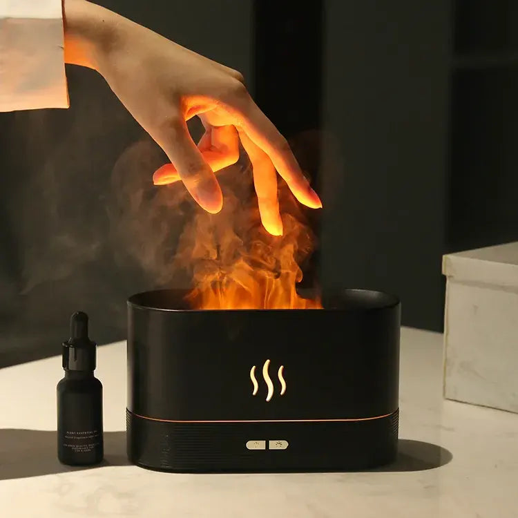 KINSCOTER Aroma Diffuser Air Humidifier Ultrasonic Cool Mist Maker Fogger Led Essential Oil Flame Lamp Difusor