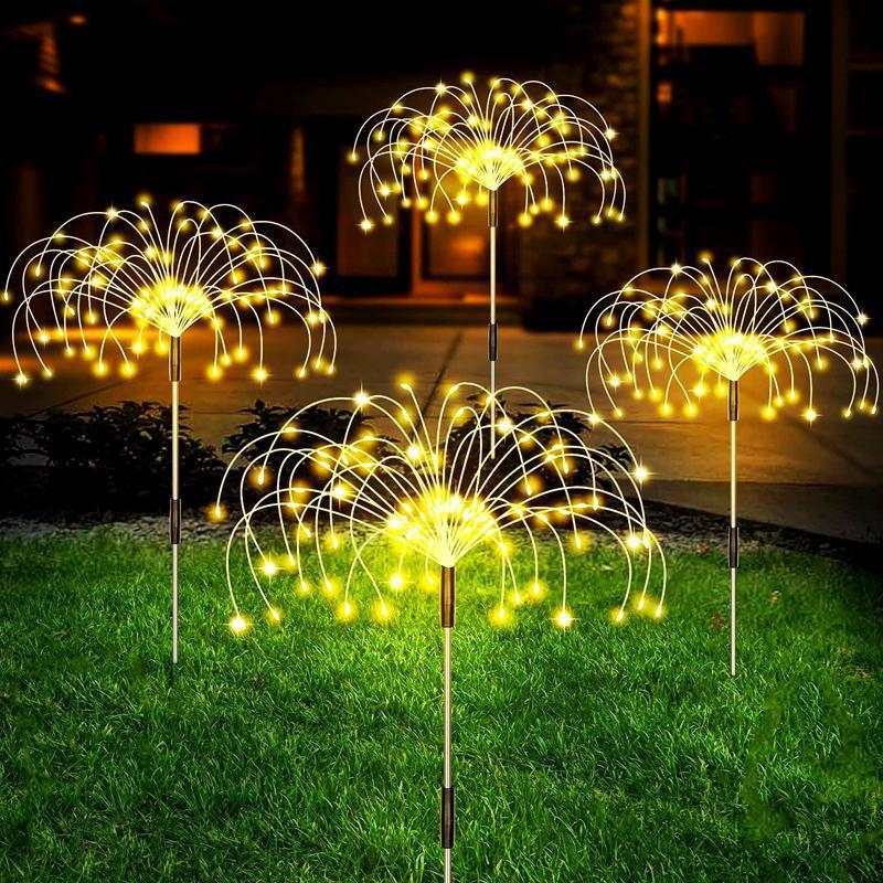 Outdoor LED Solar Firework Lights Garden Decoration Fairy Lights Waterproof Dandelion Lawn Lamp for Garden Landscape Lawn Decor