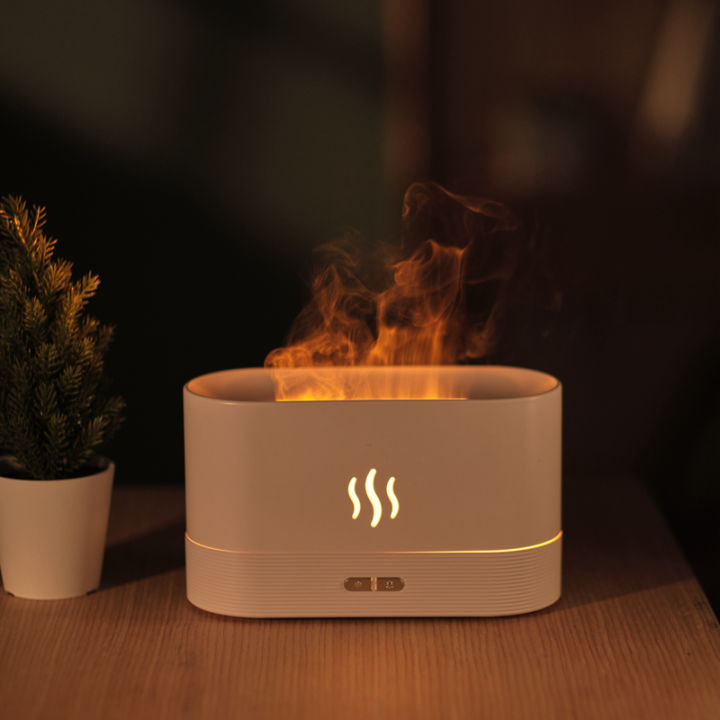 KINSCOTER Aroma Diffuser Air Humidifier Ultrasonic Cool Mist Maker Fogger Led Essential Oil Flame Lamp Difusor