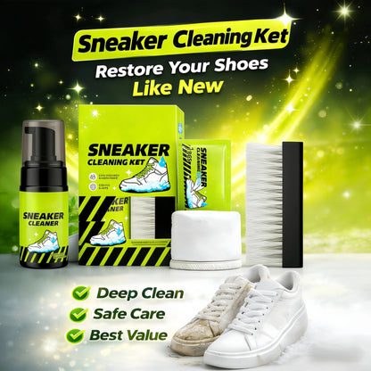4-in-1 Premium Shoe Cleaning Kit | Foam Cleaner, Brush, Microfiber Towel & Stain Wipes for Sneakers, Leather, Canvas & Suede