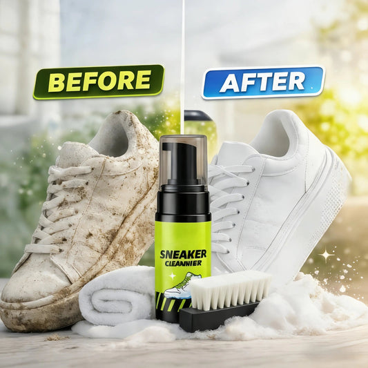 4-in-1 Premium Shoe Cleaning Kit | Foam Cleaner, Brush, Microfiber Towel & Stain Wipes for Sneakers, Leather, Canvas & Suede
