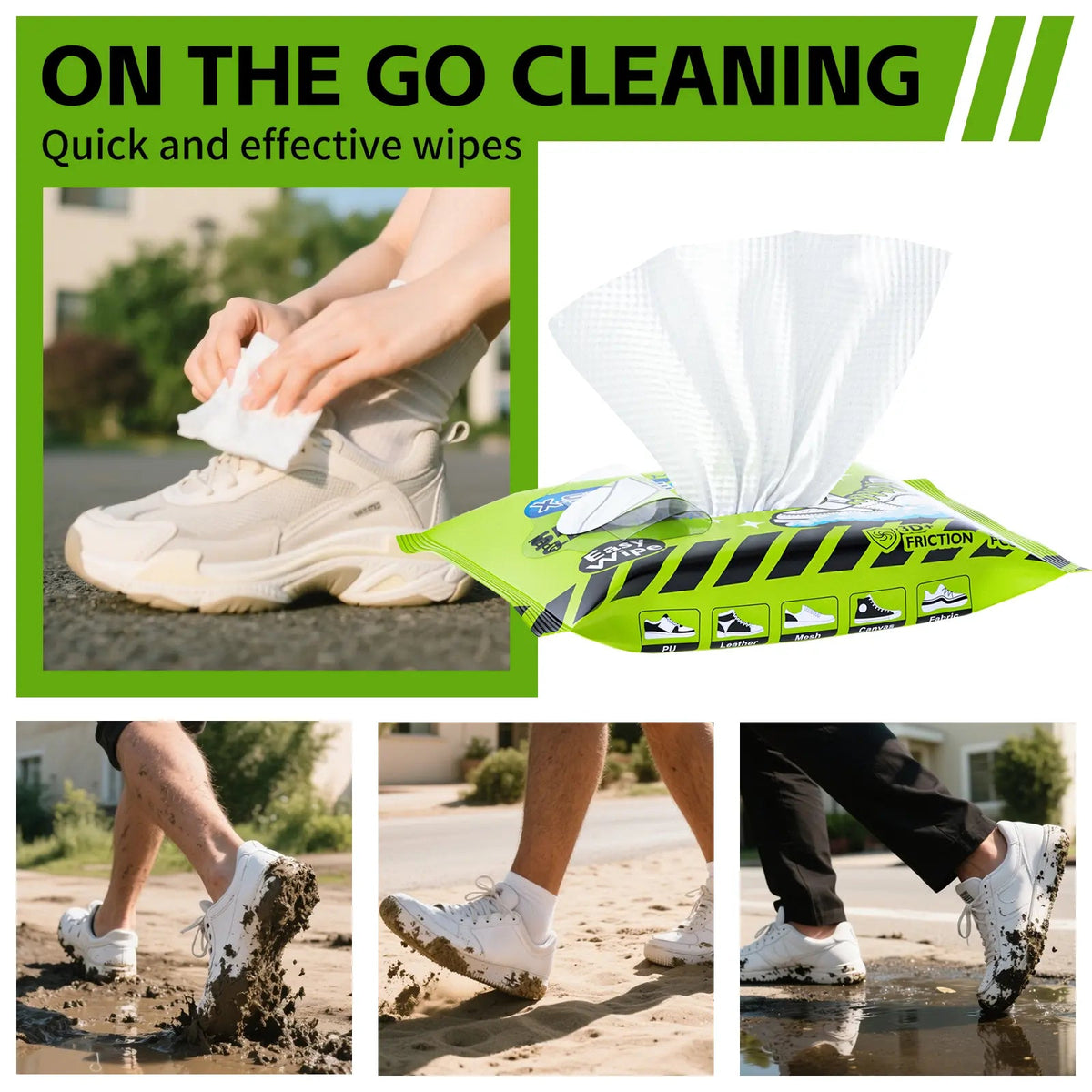 4-in-1 Premium Shoe Cleaning Kit | Foam Cleaner, Brush, Microfiber Towel & Stain Wipes for Sneakers, Leather, Canvas & Suede