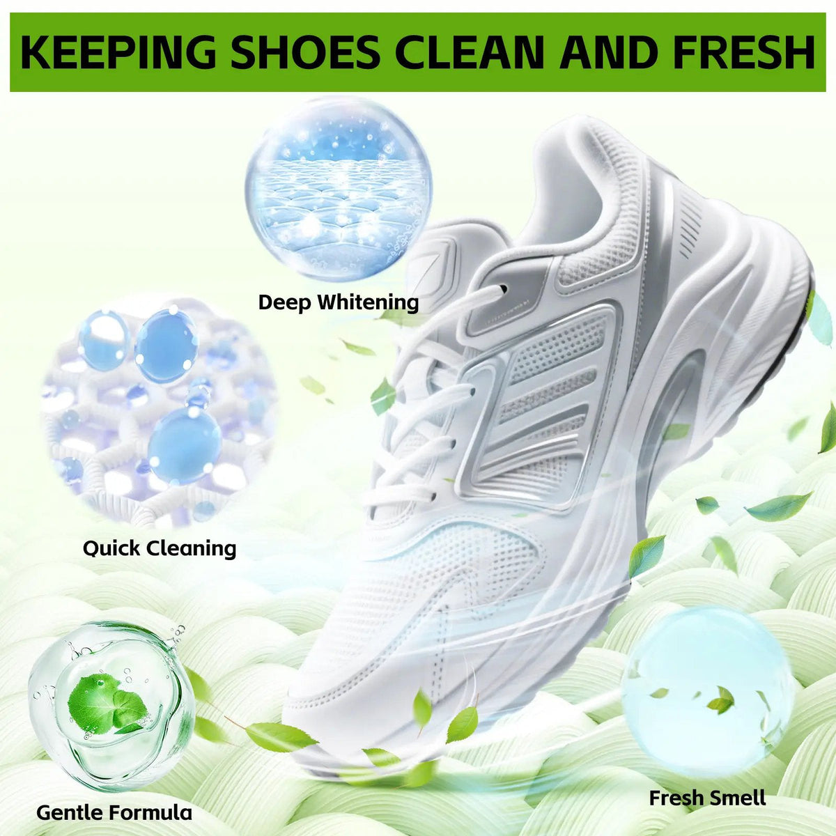 4-in-1 Premium Shoe Cleaning Kit | Foam Cleaner, Brush, Microfiber Towel & Stain Wipes for Sneakers, Leather, Canvas & Suede