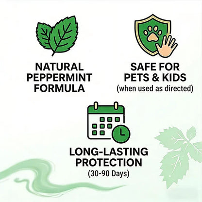 🦟 50% OFF NOW!🔇 🟢 Natural Peppermint Rodent Repellent Tablets – 10 Pack