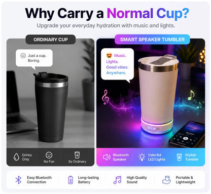 🔊 LED Bluetooth Speaker Tumbler – Smart Cup With Music & RGB Light