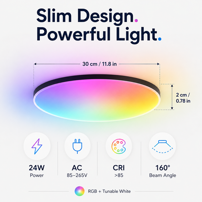 Rechargeable Motion Sensor Shower Light – IP65 Waterproof RGB Ceiling Light with 10000mAh Battery