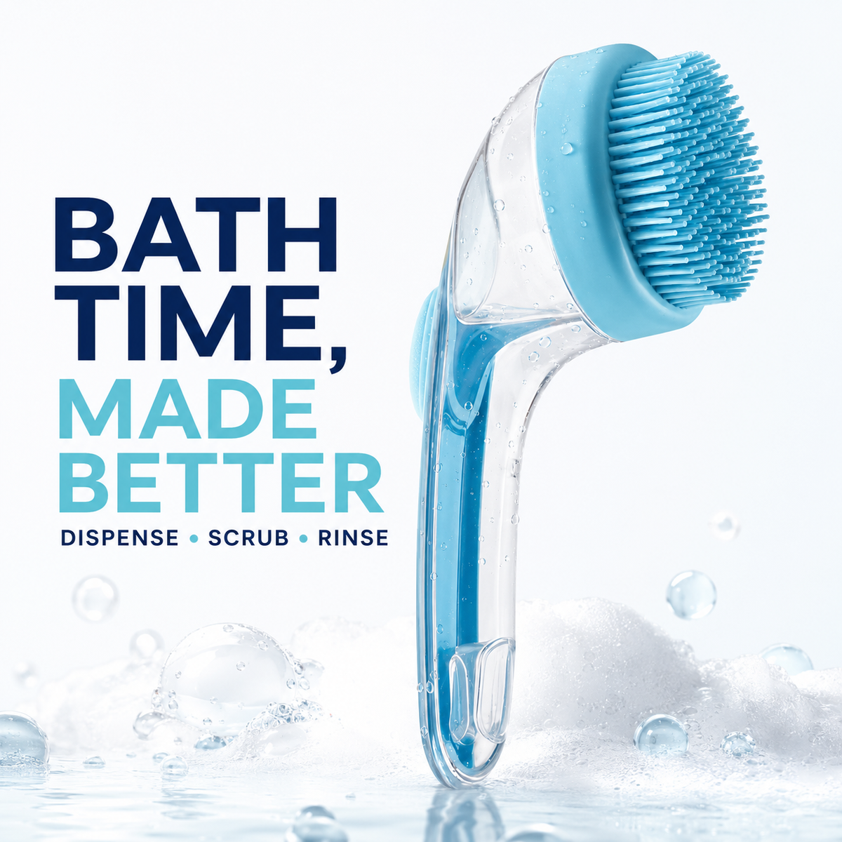2-in-1 Pet Bath & Grooming Brush with Soap Dispenser