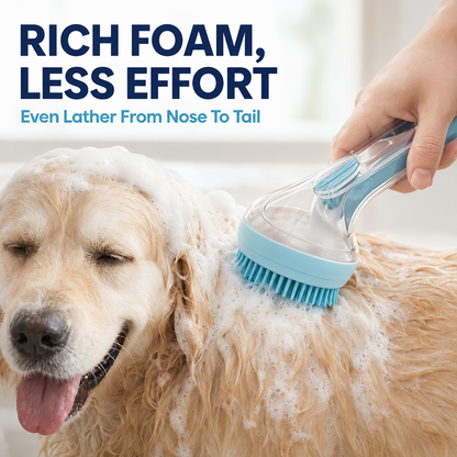2-in-1 Pet Bath & Grooming Brush with Soap Dispenser