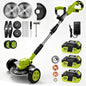 3-in-1 Cordless Lawn Mower with 2×21V Batteries, German Quality Lightweight Grass Trimmer & Edger for Small to Medium Gardens