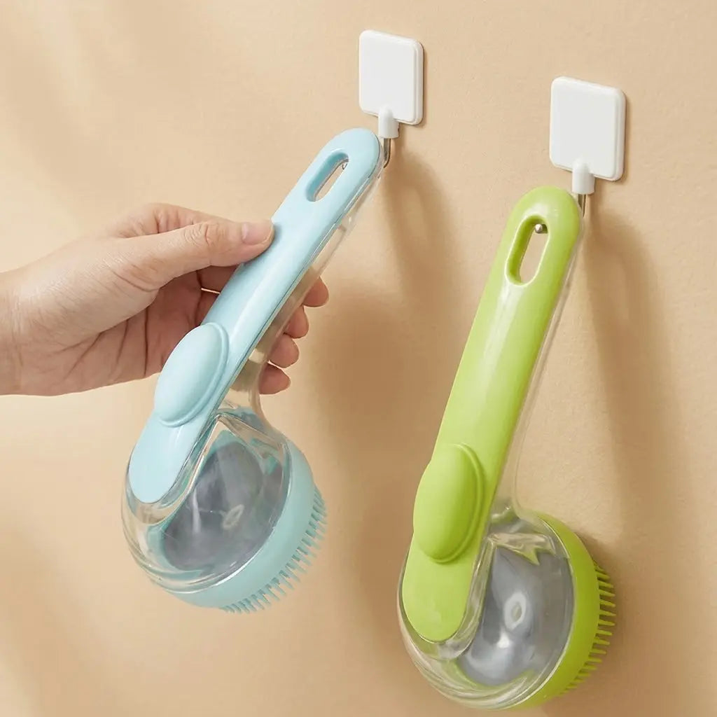2-in-1 Pet Bath & Grooming Brush with Soap Dispenser