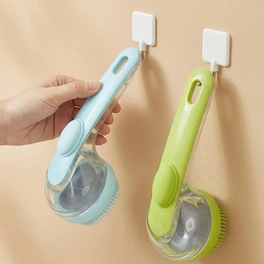 2-in-1 Pet Bath & Grooming Brush with Soap Dispenser