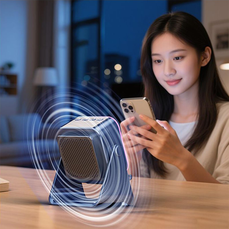 5-in-1 Smart Wireless Bluetooth Speaker – Auto Phone Playback, RGB Light, Adjustable Stand & Power Bank