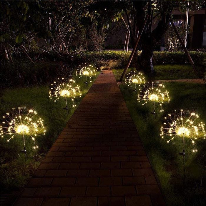 Outdoor LED Solar Firework Lights Garden Decoration Fairy Lights Waterproof Dandelion Lawn Lamp for Garden Landscape Lawn Decor