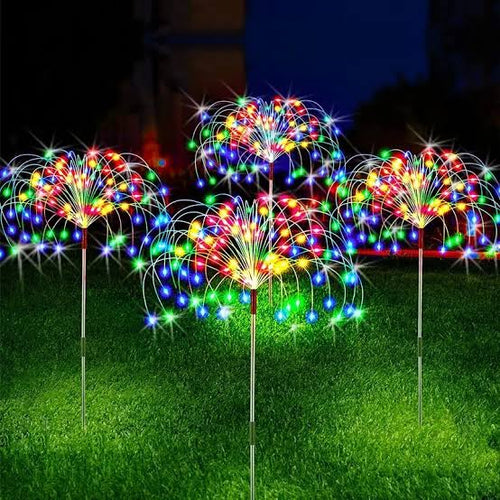 Outdoor LED Solar Firework Lights Garden Decoration Fairy Lights Waterproof Dandelion Lawn Lamp for Garden Landscape Lawn Decor