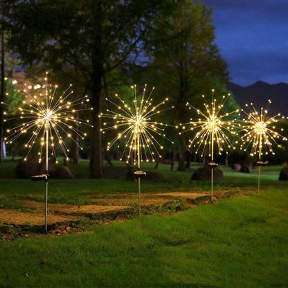 Outdoor LED Solar Firework Lights Garden Decoration Fairy Lights Waterproof Dandelion Lawn Lamp for Garden Landscape Lawn Decor