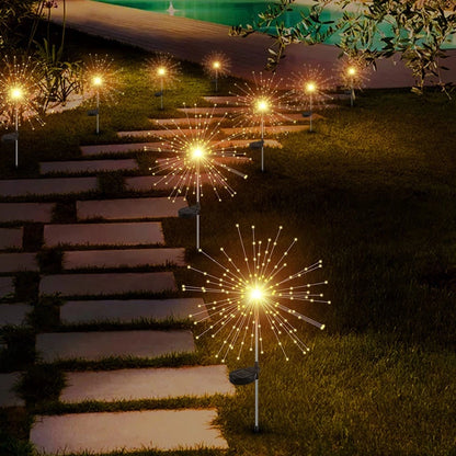 Outdoor LED Solar Firework Lights Garden Decoration Fairy Lights Waterproof Dandelion Lawn Lamp for Garden Landscape Lawn Decor